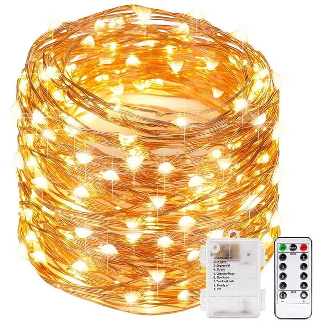 Cable de cobre alimentado por batería de 10 m con control remoto y temporizador, ideal para bodas, fiestas, dormitorios
