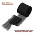 thumbnail image 3 of Uxcell 1.5" x 7 Yard Fringe Chiffon Silk Ribbon 3 Rolls Handmade Frayed Ribbon, Black, 3 of 6