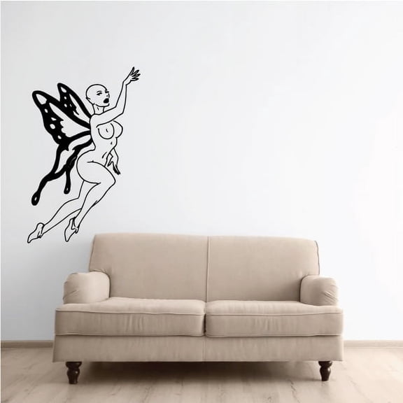 Flying Hairless Butterfly Fairy Decal - 36 Inches