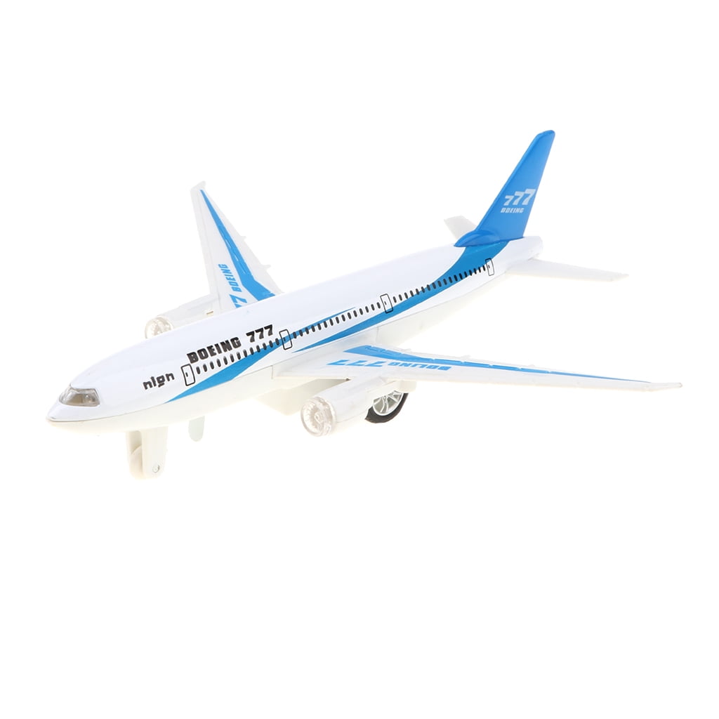 Green  777 Airplane Kids Pull Back Plane Toy Birthday Gift Home Decor 