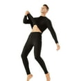 thumbnail image 2 of Hogleaql Mens 2 Piece Fleece Lined Thermal Underwear Set, Underwear Base Layer Crewneck Long Sleeve Shirt & Bottom Set Pj Comfy Dressy Cotton Sleepwear Black L, 2 of 4