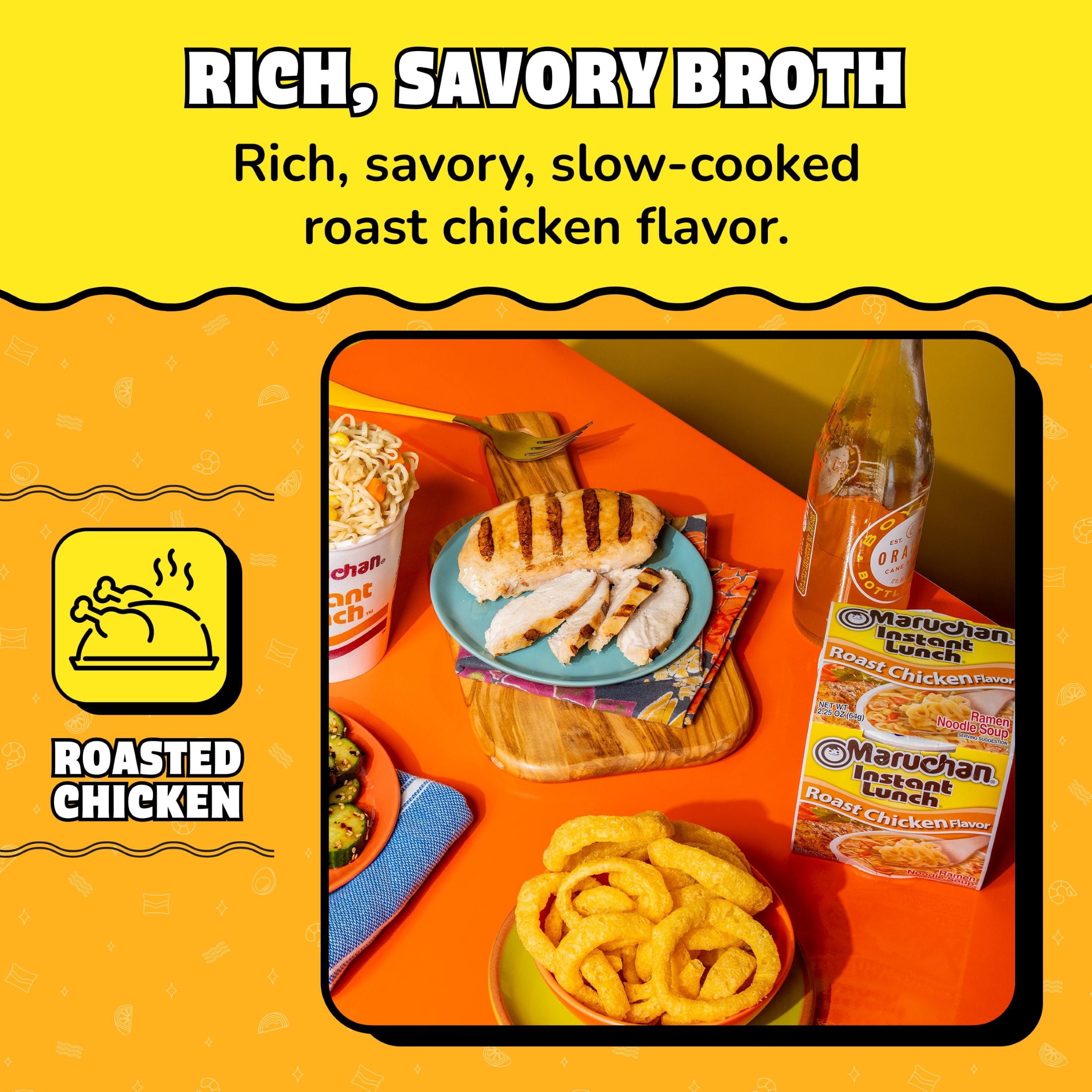 (12 pack) Maruchan Instant Lunch Ramen Noodles, Roast Chicken Flavor, 2.25 oz Cup