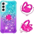 thumbnail image 3 of Clear Case for Samsung Galaxy S23 with Kickstand for Girls Women, Liquid Glitter Sparkle Bling Cute Case Gradient Quicksand Cover for Samsung Galaxy S23 JB Bluish Violet, 3 of 14