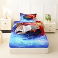 thumbnail image 4 of Erosebridal Teens Abstract Flame Soccer Twin Sheet Sets 3pcs,Sport Football Hexagon Bedding for Kids Boys Girls,Lightweight Room Decor, 4 of 5