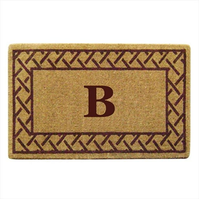 Nedia Home 02011D Heavy Duty Coco Mat 22 x 36 In. Evergreen Border Monogrammed D