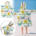 thumbnail image 4 of Clearance!Kids Hooded Beach Bath Towel, Surf Poncho Toddlers Soft Thick Large Absorbent Cotton Wrap for Boy Girl, Shower/Beach/Pool 24"x24", Starfish and crabs Pattern, 4 of 9