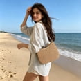 thumbnail image 6 of Straw Shoulder Bag for Women Summer Small Boho Woven Shoulder Purse Beach Vacation Tote Bag Handbag, 6 of 7