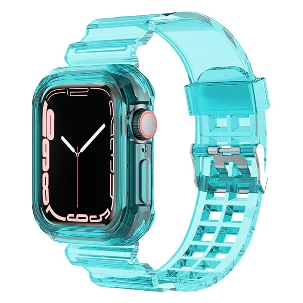 Correa transparente + funda para Apple Watch Series 8 7 6 SE 5 4 49mm 45mm 44mm 42mm 41mm transparente para iwatch 3 38mm 40mm correa de plástico Tan Jianjun unisex