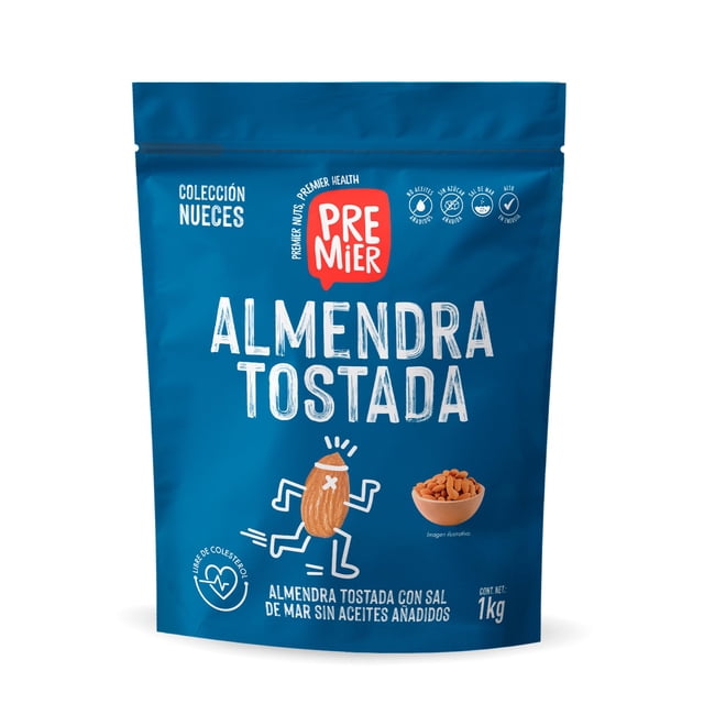 GRUPO PREMIER | Almendra entera, son naturales, descascaradas y cuidadosamente clasificadas | Almendras Enteras – 1 kg | Frutos Secos Ideales como Botana o Snacks Saludables | 100% Natural &
