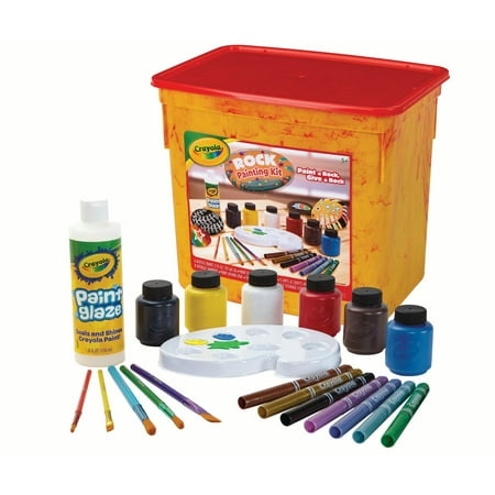 rock painting kit crayola paints markers metallic walmart