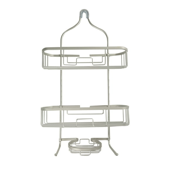 Era Grand Aluminum Shower Caddy, 3-Tier, Soft Silver 15x26in