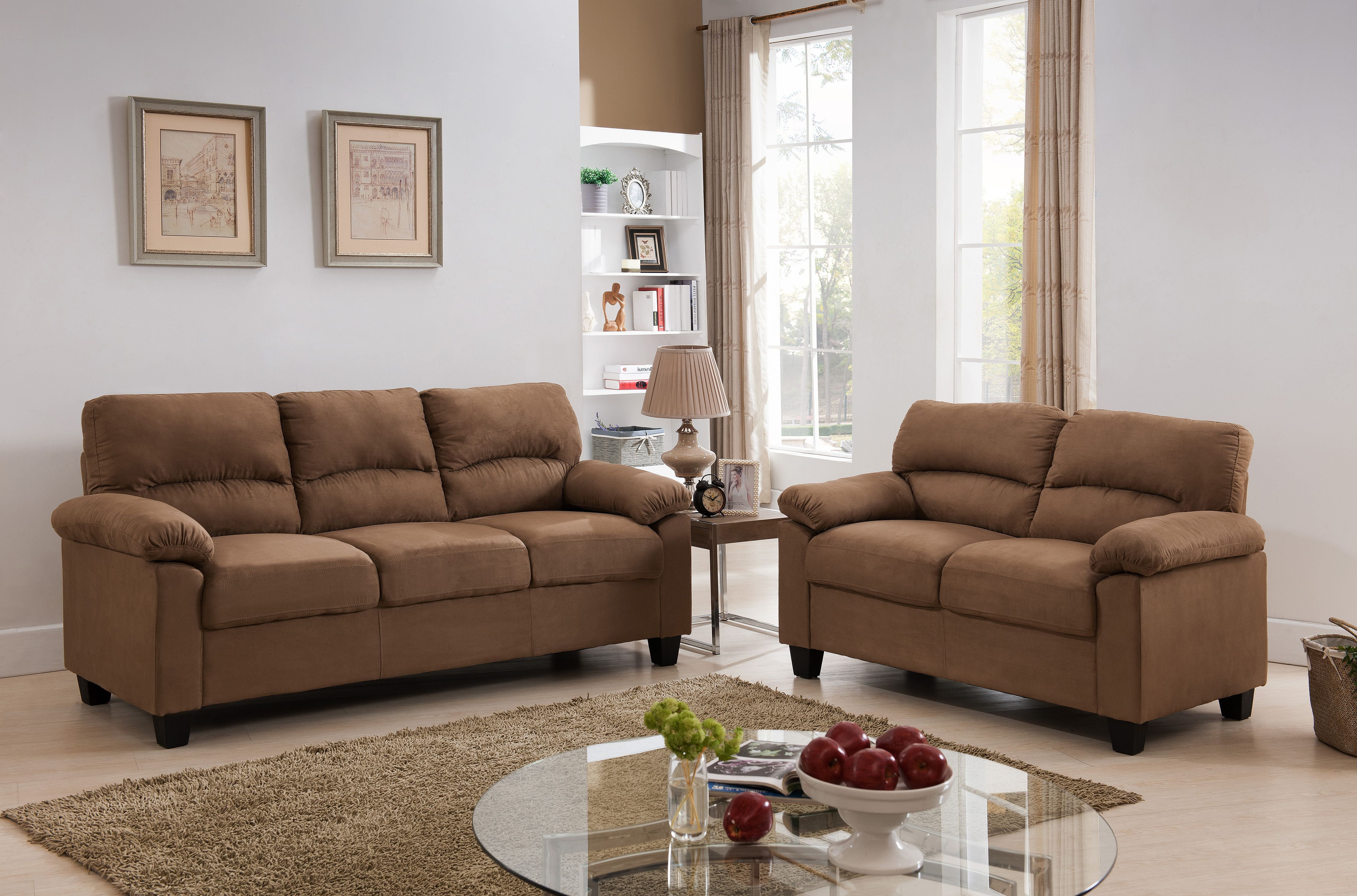 Modern Microfiber Living Room Furniture with Simple Decor