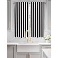 thumbnail image 3 of Living Room Curtains 72 Inches length, Black Striped Window Treatment Curtain Drapes, Modern Farmhouse Black White Stripes Light Filtering Drapes for Bedroom Laundry Room, 52"x72", 2 Panels, 3 of 7