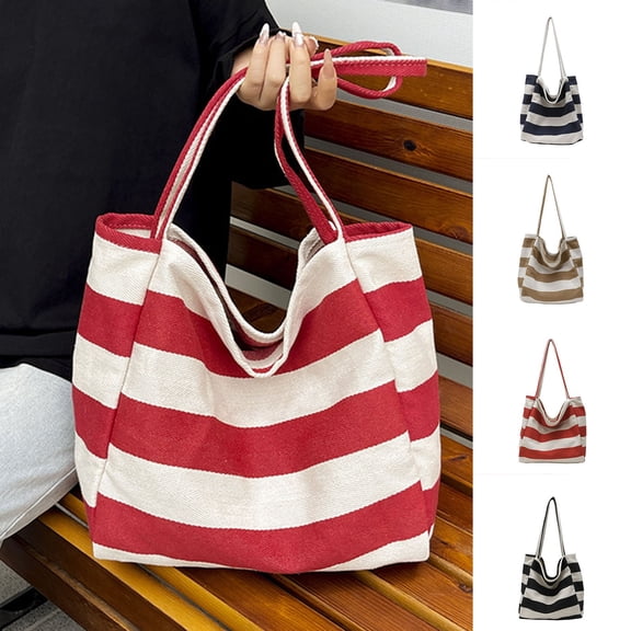 Nilvkv Women's Tote Bag, Handbags for Women, Women's Fashion Casual Stripe Print All-Match Knitted Bag Shoulder Bag