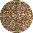 thumbnail image 1 of Ahgly Company Indoor Round Abstract Brown Modern Area Rugs, 8' Round, 1 of 4