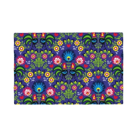 

Placemats Set of 4 Roosters 1 Heat Resistant Non - Slip Place mats Waterproof table mat for Kitchen Dining-4片装
