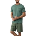 thumbnail image 4 of GENTS BLISS Men Pajamas Set Crewneck 2 Piece Set Short Sleeve Shirt with Color Block Pocket and Soft Shorts Loungewear, 4 of 11