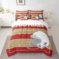 thumbnail image 2 of Feelyou Athlete Helmet Kids Bedding Comforter Set 7pcs, Est Sleep Football King Bedding Sets, Modern Soccer Sports Player Reversible Bed Sheets, Red Peru Super Cozy Room Decor, 2 of 7