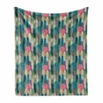 thumbnail image 1 of Cactus Soft Flannel Fleece Throw Blanket, Pastel Succulents Flowers with Exotic Branches Palm Leaf Coconut Boho Rainforest, Cozy Plush for Indoor and Outdoor Use, 50" x 70", Multicolor, by Ambesonne, 1 of 5