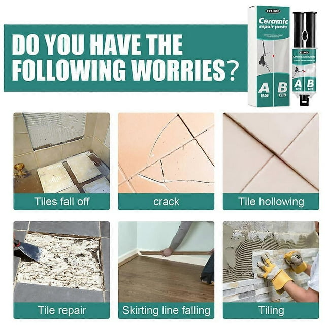 1-2pcs Tile Repair Paste Kit Eco-friendly Strong Adhesion AB Glue Ceramic Repair Agent