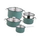 thumbnail image 4 of Juego de utensilios de cocina de 4 piezas para el hogar, antiadherentes, con tapa, fáciles de limpiar verde oscuro, 4 of 9