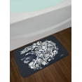 thumbnail image 2 of Zodiac Bath Mat, Head Shape of Astrological Leo Portrait with Swirling Flower Branches Image Print, Non-Slip Plush Mat Bathroom Kitchen Laundry Room Decor, 29.5 X 17.5 Inches, Blue Silver, Ambesonne, 2 of 2