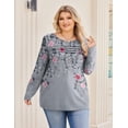 thumbnail image 4 of Zeagoo Womens Plus Size Long Sleeve Tops Fall Crewneck Shirts Pleated Design Casual Dressy Blouses, 4 of 5