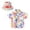 czb# White288, variant on CUZIBR Girls Tops Lapel Toddler Short Sleeve Summer Casual Cartoon Prints Gentleman Hawaii Beach Holiday Floral Shirts Hat Set Tee Dailywear,White,12-18 Months