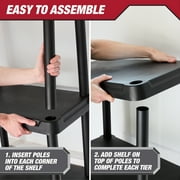 Hyper Tough 4-Shelf Plastic Storage Shelf, Black, 22 in W x 14 in D x 47 in H