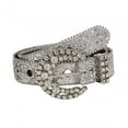 thumbnail image 2 of Rhinestone Belt Bling for Women for Jeans Dress Western Cowgirl Sequin Belt Silver, 2 of 8