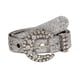 thumbnail image 2 of Cinturón de piel sintética con diamantes de imitación y hebilla de pasador para mujer, accesorio de vestuario. Plata, 2 of 9