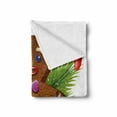 thumbnail image 2 of Gingerbread Man Soft Flannel Fleece Throw Blanket, Tasty Pastry on Coniferous Branches Candy Cane and Holly Berry, Cozy Plush for Indoor and Outdoor Use, 50" x 60", Brown Green Red, by Ambesonne, 2 of 6