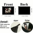 thumbnail image 5 of Pratyus Roses Canvas Cosmetic Bag Tote Bag Valentine Gift Pink Love for Women Friends Travel Essentials Ladies Accessories Black, 5 of 6