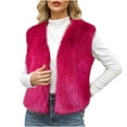 thumbnail image 2 of Pounoo Winter Coats for Women Fashion Fuzzy Sleeveless Open Front Outwear Gilet Casual Short Vest Jacket Coat Y2K Gift, 2 of 6