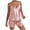 Pink, variant on Bxsruta Women's Satin Cami Pajama Set V Neck Lace Trim Camisole Top Adjustable Spaghetti Straps Shorts Soft Breathable Comfortable Sleepwear Loungewear for Home Vacation Daily Wear