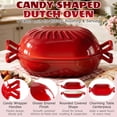 thumbnail image 2 of Ktaxon 5QT Enameled Cast Iron Dutch Oven with Upgraded Textured Handles, Candy-Shaped Sourdough Bread Baking Pot, Oven Safe to 500°F, Cherry Red, 2 of 14