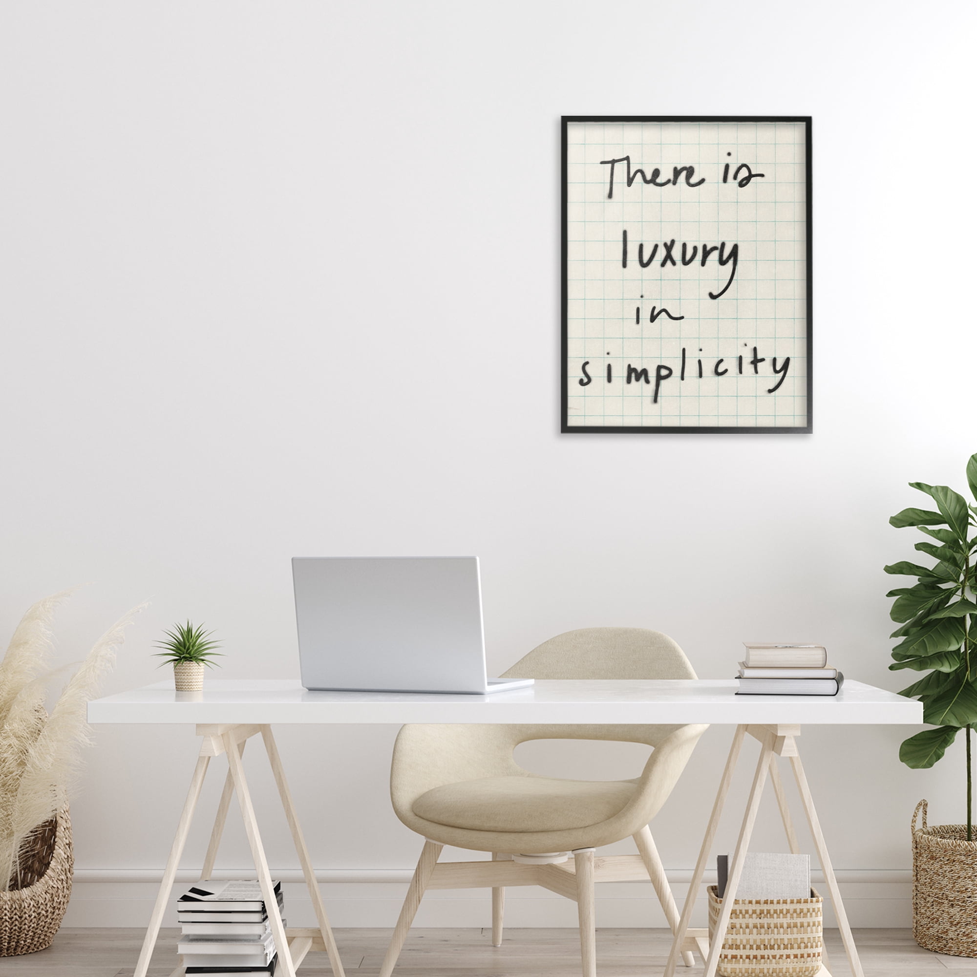 Stupell Industries Luxury In Simplicity Scrawl Black Framed Giclee Art, design by Victoria Barnes