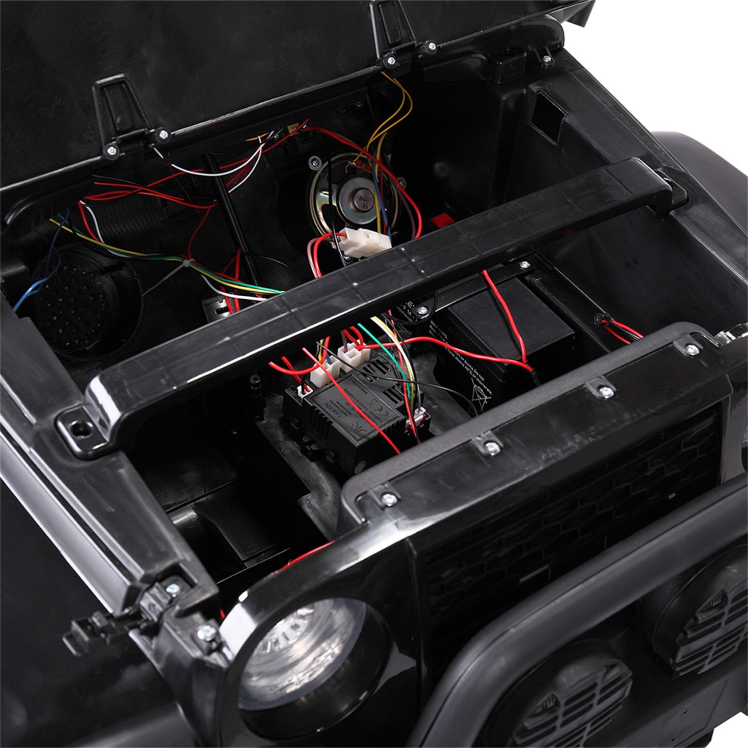 CIPACHO Electric Cars for Kids, 12V Ride On Truck Car Gift for Children Boys with Remote Control, 3 Speeds, Spring Suspension, LED Lights, Black