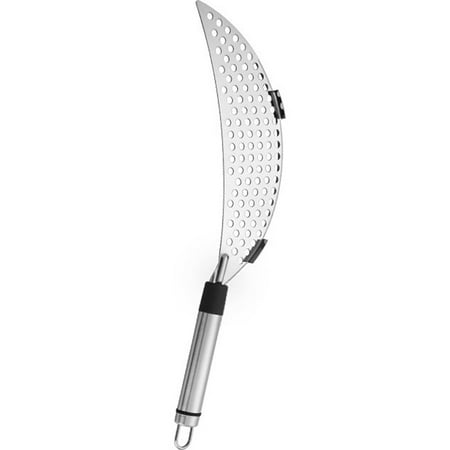 

Stainless Steel Pasta Strainer Moon Shape Pan Pot Strainer for Kitchen