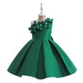 thumbnail image 2 of MEZZALL Girls One Shoulder Dress Chiffon Smocked Ruffles Sleeveless Flowy Party Dresses for Kids 4-13Y, 2 of 5