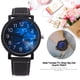 thumbnail image 4 of Reloj de pulsera de cuarzo para hombre y mujer, con correa redonda de PU y esfera grande (esfera de cielo estrellado)., 4 of 9