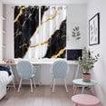 thumbnail image 5 of Black Marble Kitchen Curtains 63 Inch Length, Luxury Gold White Abstract Cracks Artwork Grommet Top Bedroom Living Room Curtains, Light Filtering Cafe Curtain Drapes 2 Panels Set 104''x63'', 5 of 9