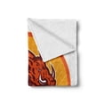 thumbnail image 2 of Razorback Soft Flannel Fleece Throw Blanket, Retro Emblem Design of Attacking Wild Boar in Oval Frame, Cozy Plush for Indoor and Outdoor Use, 50" x 60", Vermilion Burgundy, by Ambesonne, 2 of 6