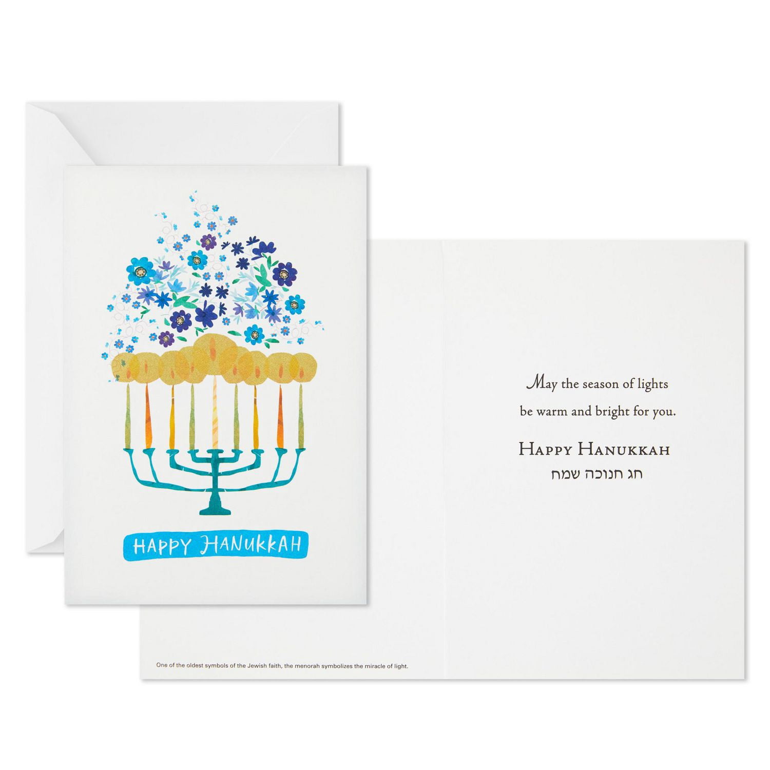 Hallmark UNICEF Hanukkah Boxed Cards, Menorah Candles (12 Cards and 13 Envelopes)