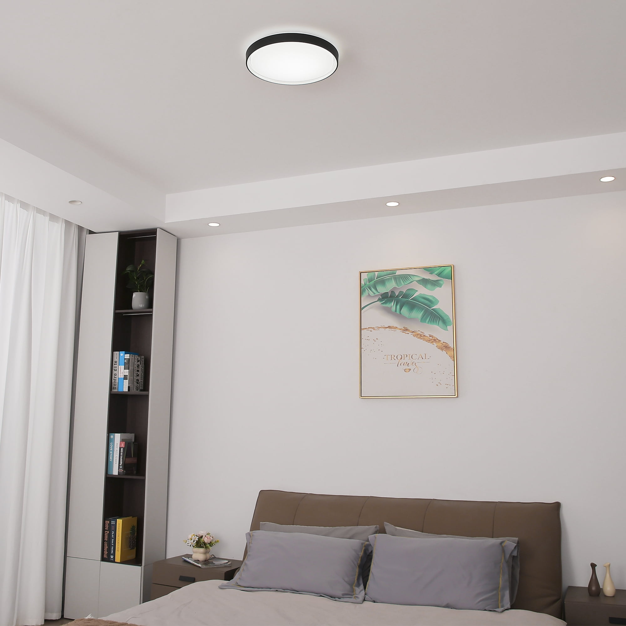 MingBright Flush Mount LED Ceiling Light Fixture, 15.6 inch 24W 1600 Lumens Ceiling Lamp, 3000K/4000K/5000K 3 Color Temperature , cETL Certified for Kitchen, Hallway, Bedroom, Laundry