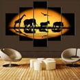 thumbnail image 2 of TISHIRON 5PCS Framed Canvas Wall Art Set,60"x40" African Wild Animals at Sunset Canvas Art Decor, 2 of 7