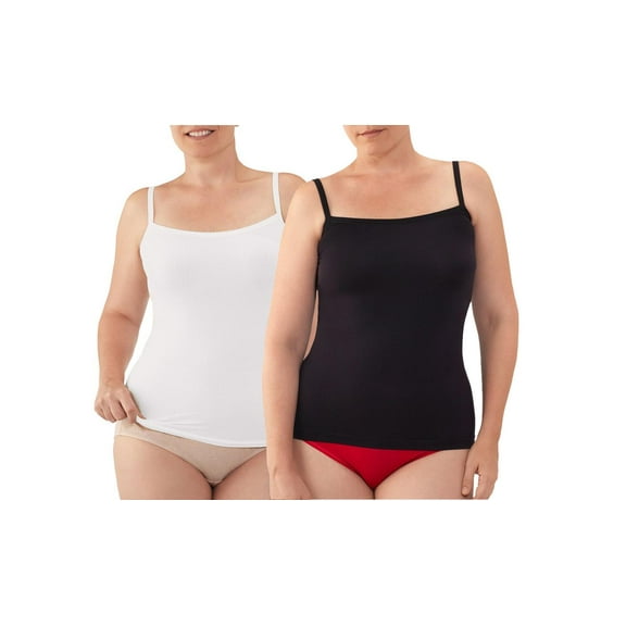 Womens Fit for Me Fruit of the Loom Seamless Camis Black & White 1X