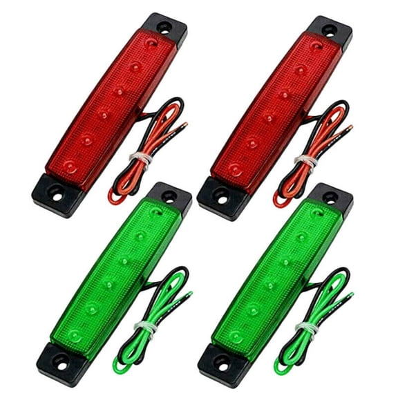 Red Green Navigation 6LED Lights Stern Boat Starboard Lamp Set DC12V Waterproof