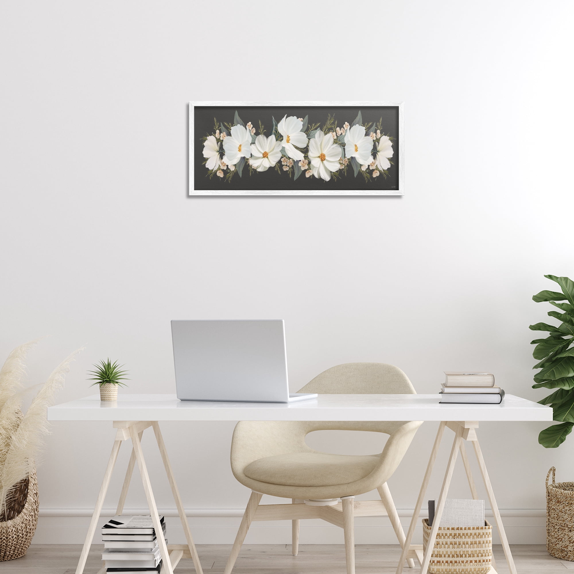 Stupell Industries Line Of Lace Cosmos White Framed Giclee Art, design by House Fenway