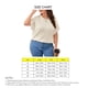 thumbnail image 4 of Mujeres verano superior más tamaño suelto cuello redondo corto laminado manga acanalada superior para mujer, 4 of 8